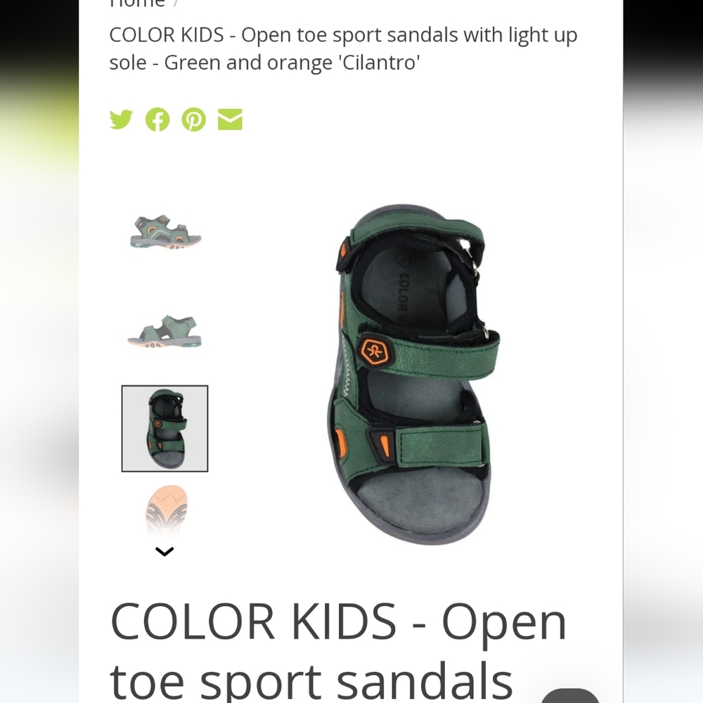 COLOR KIDS size 25- Toddler Sport Sandals with light up sole